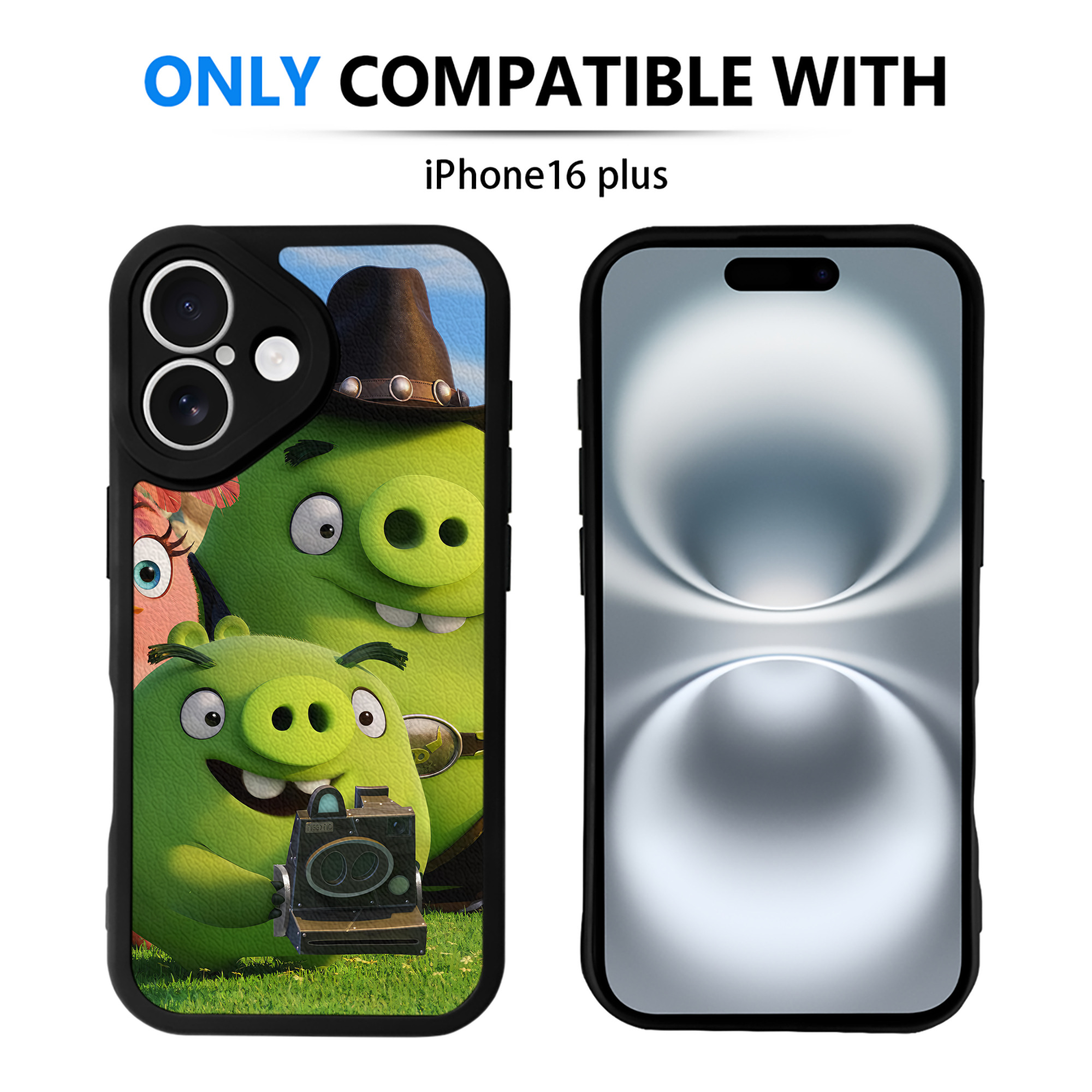 （画像用） Angry Birds アングリーバード 【iPhone 16シリーズ対応】シリコンスマホケース（レザー調） 材質：シリコン